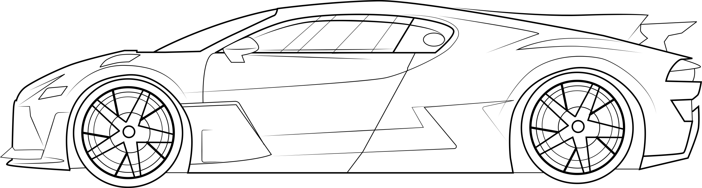Bugatti Divo Side View Outline Craft Design Svg File Free Vectors